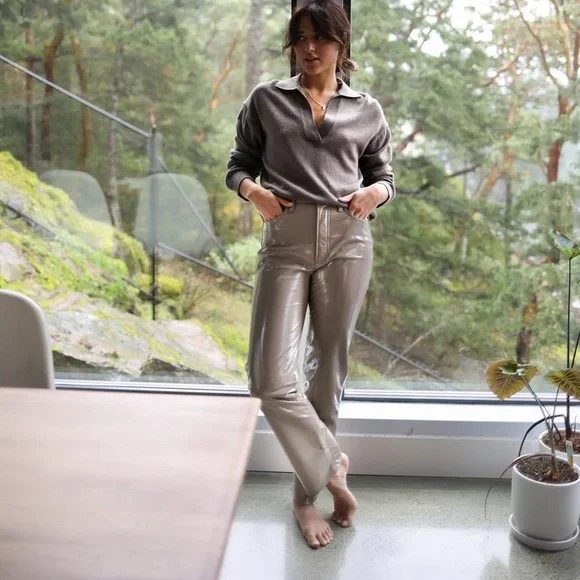 AGOLDE Leather 90s Pinch Waist Pants - Picture 2 of 6